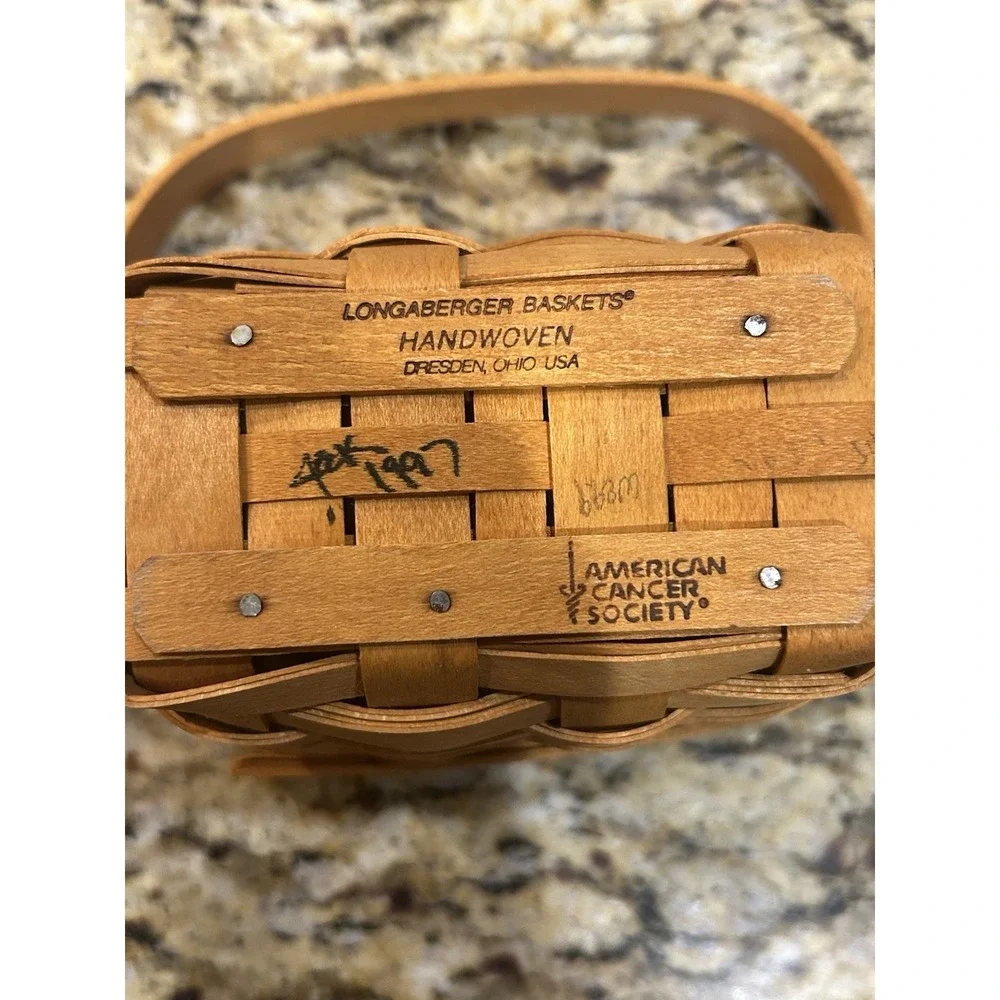 VTG 1997 Longaberger Basket Small  With Masks 5x3x3.5 Signed